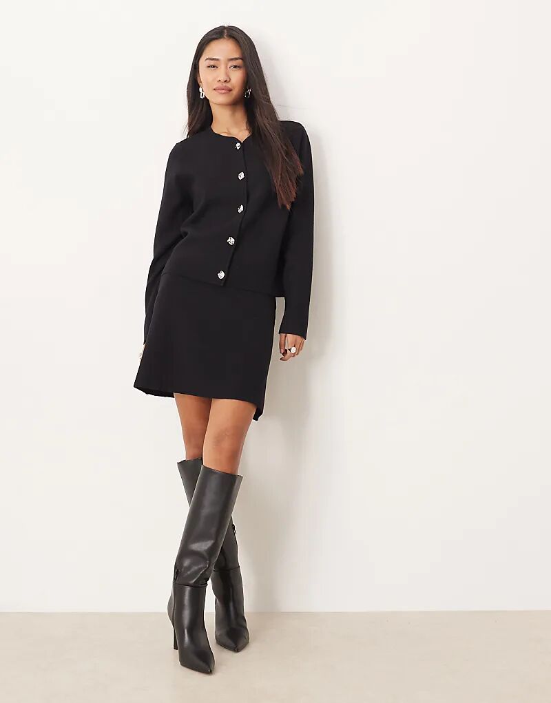 

Мини-юбка Vila в рубчик, черный цвет