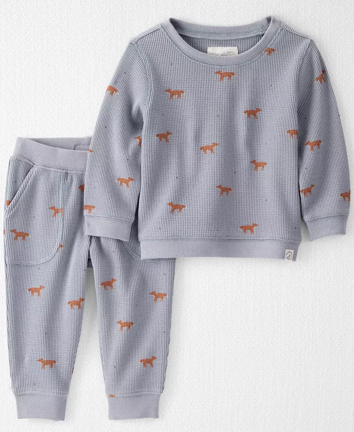 

Комплект из 2 предметов для мальчиков или девочек: топ и штаны из органической вафельной ткани Carter'S, серый