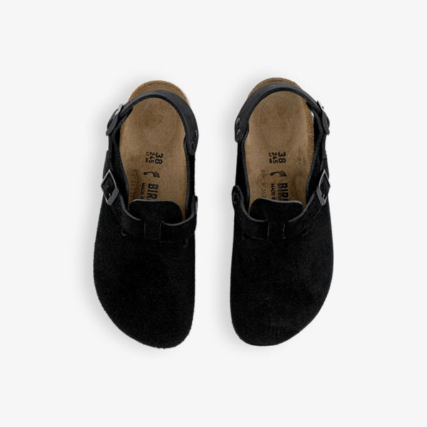 Замшевые туфли-сабо с тисненым логотипом Tokio Birkenstock, черный — фото 2