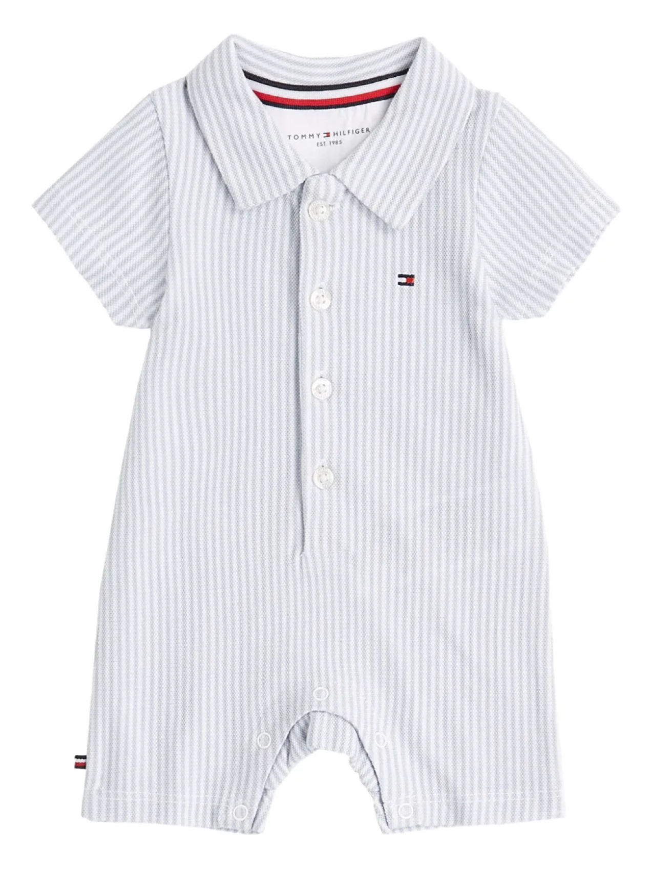 

Полосатый хлопковый комбинезон Tommy Hilfiger Junior, белый