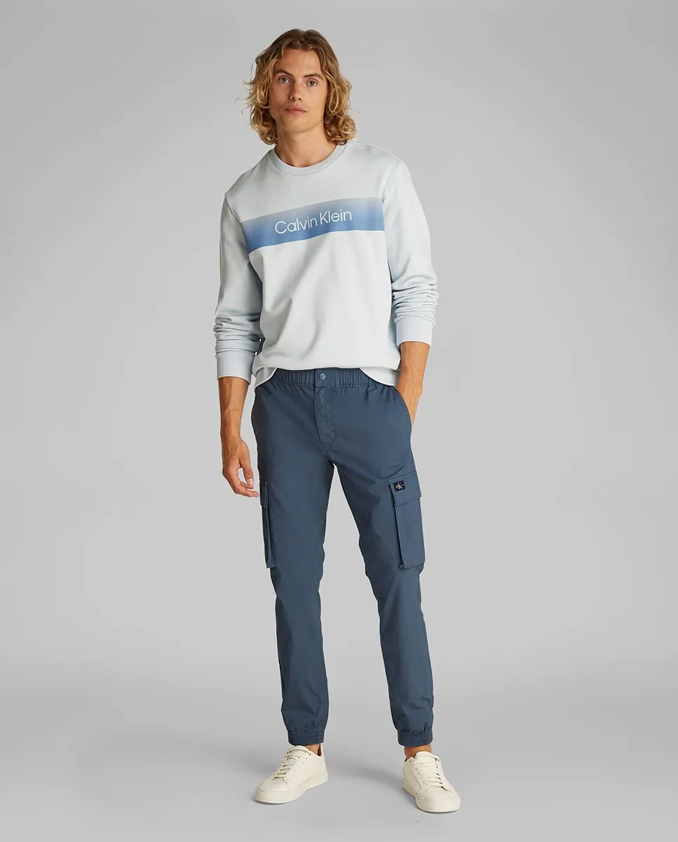 

Мужские обтягивающие брюки-карго с эффектом потертости Calvin Klein Jeans, индиго