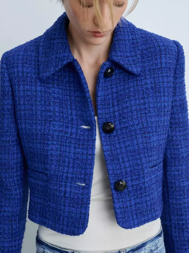 

Куртка Mango Monica Tweed, синий