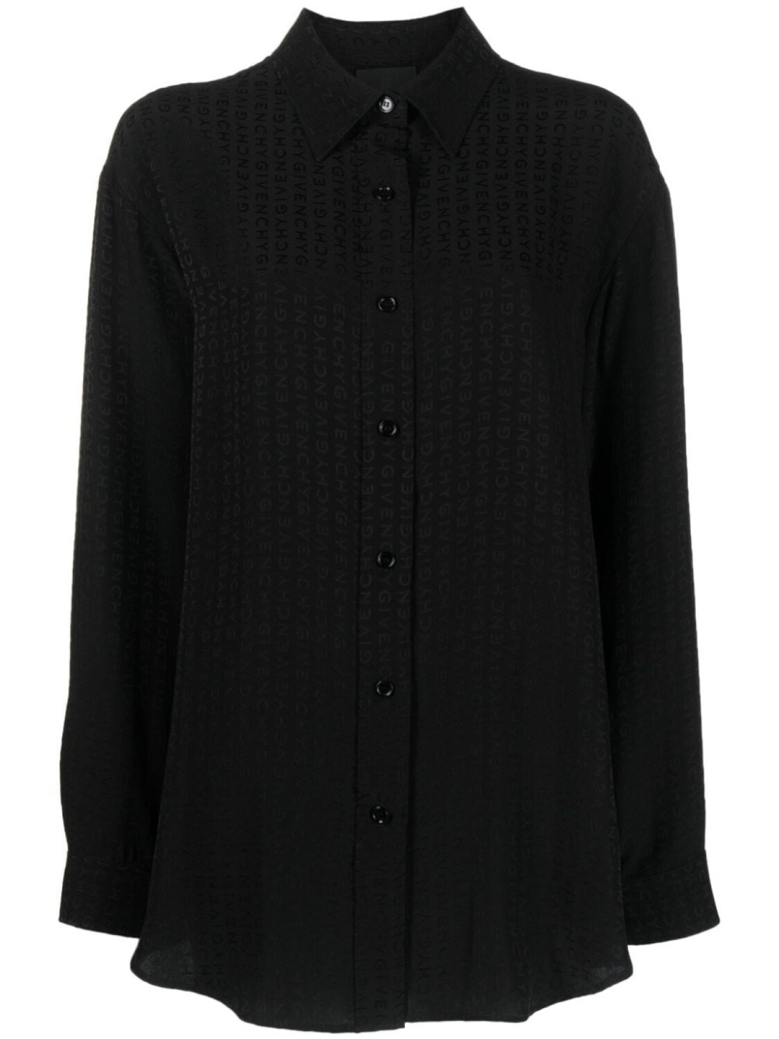 

Givenchy шелковая рубашка с логотипом, черный