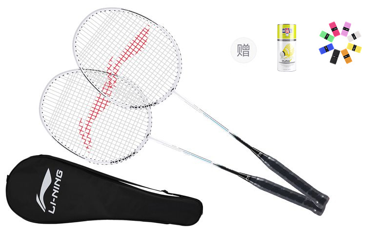 

Ракетка для бадминтона LiNing Thunder AXFORCE 08 наступательная с жесткой головой продвинутого уровня унисекс предварительно натянутая черно-белая