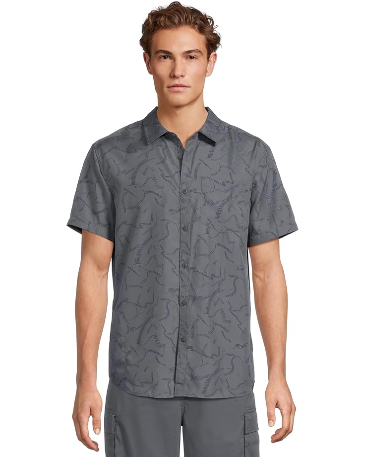 

Рубашка Prana Lost Sol Printed Short Sleeve Shirt Standard Fit, цвет Thundercloud Seedling