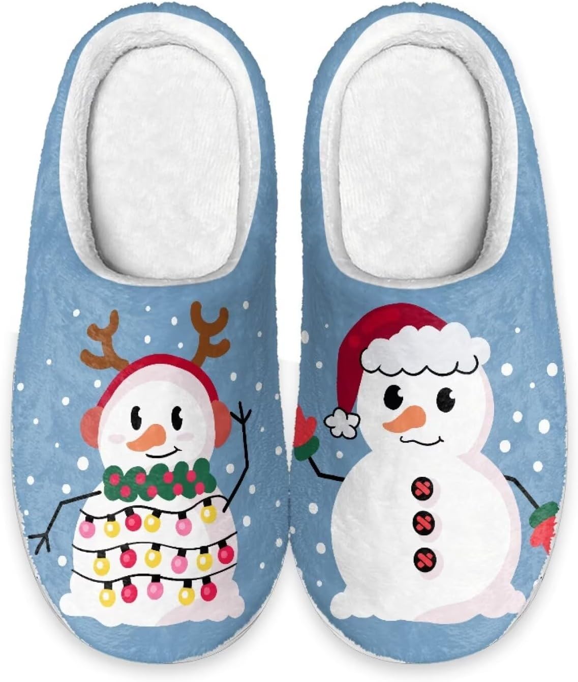 

Мужские и женские нескользящие тапочки, теплые мягкие уютные тапочки из фланели, домашняя обувь для спальни и улицы, размеры 2-12 Zcfygdx, Christmas Snowman Pattern Print