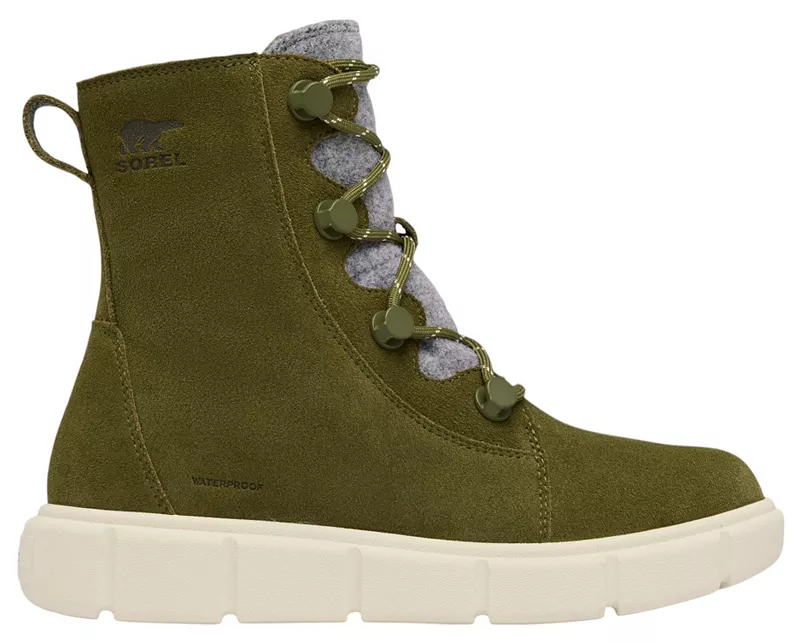 Женские зимние ботинки Sorel Explorer III Joan WP высокие, зеленый