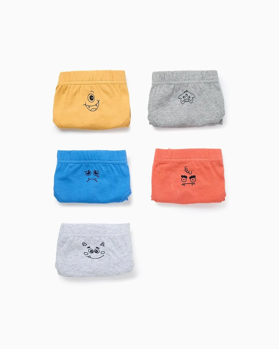 

Набор из 5 детских боксеров с принтом «Монстры и эмоции» Zippy, желтый