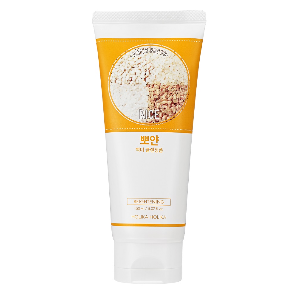 

Очищающая пенка для лица с экстрактом риса daily fresh rice brightening cleansing foam Holika Holika, 150 мл