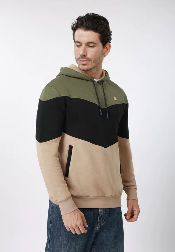 

Толстовка с капюшоном в стиле колор-блок Pier One, Camel/Black/Green, Черный, Толстовка с капюшоном в стиле колор-блок Pier One, Camel/Black/Green