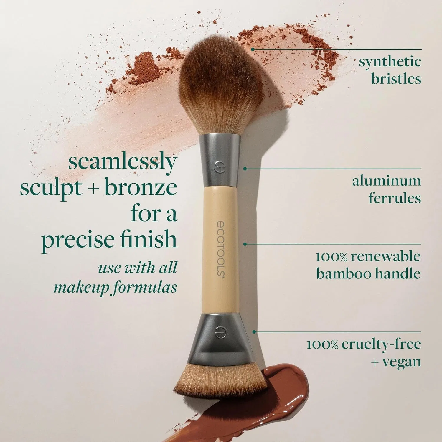 Двусторонняя кисть для скульптурирования и бронзирования «Sculpt + Bronze Duo Brush» от EcoTools Ecotools — фото 2