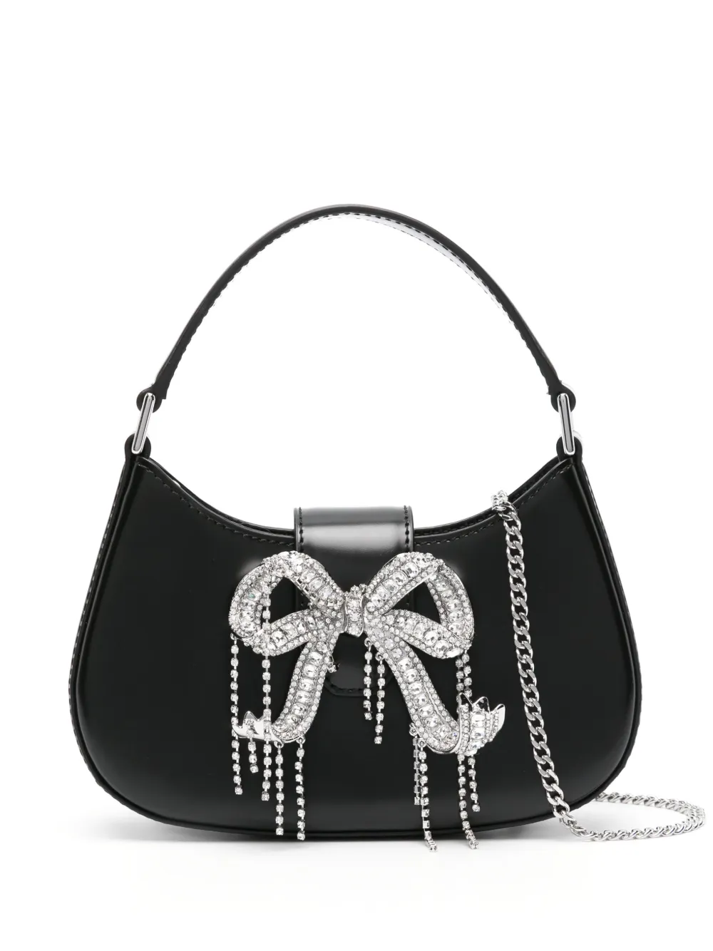 

Сумка-тоут Crescent с бантом Self-Portrait, черный