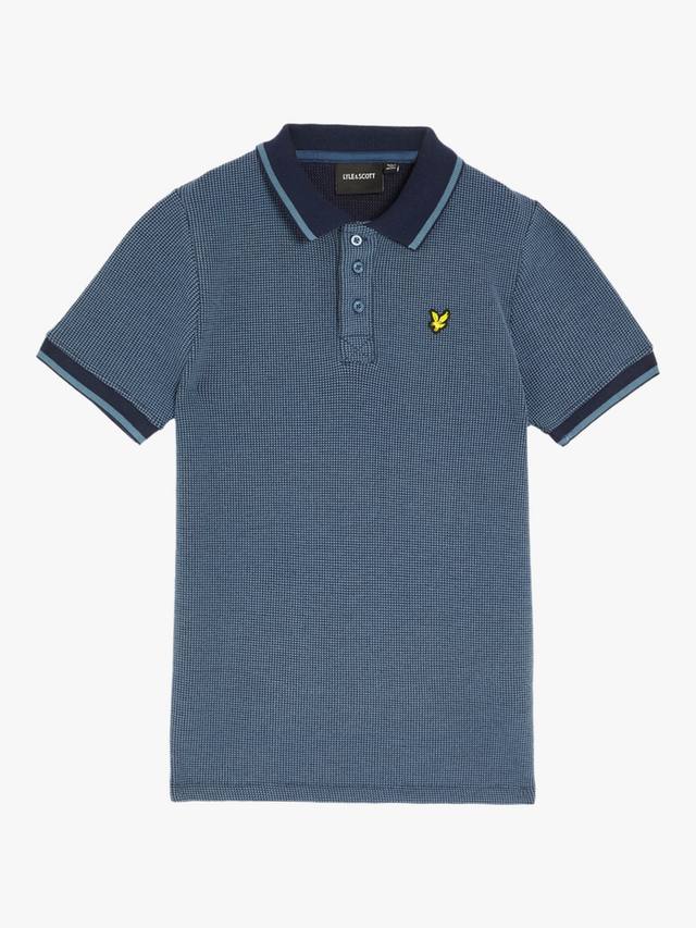 

Детская поло с двухцветным вафельным узором Lyle & Scott, Blue