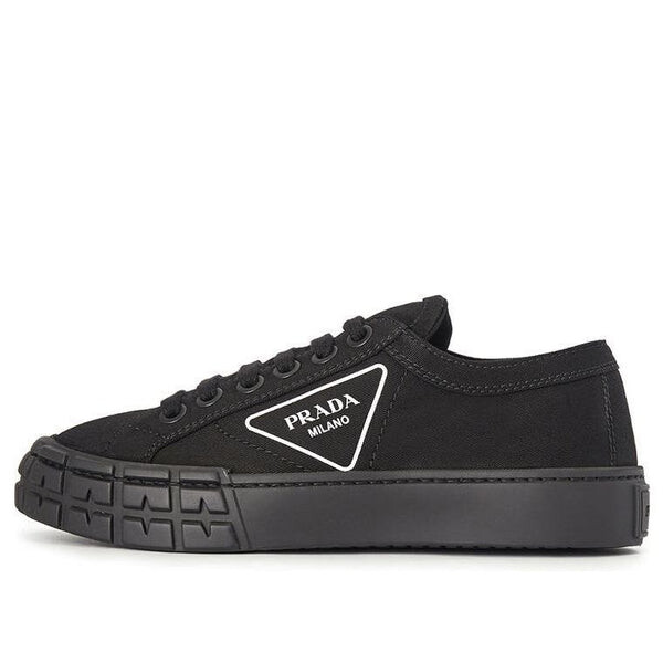 Кроссовки cassetta wheel sneakers 'black' Prada, черный