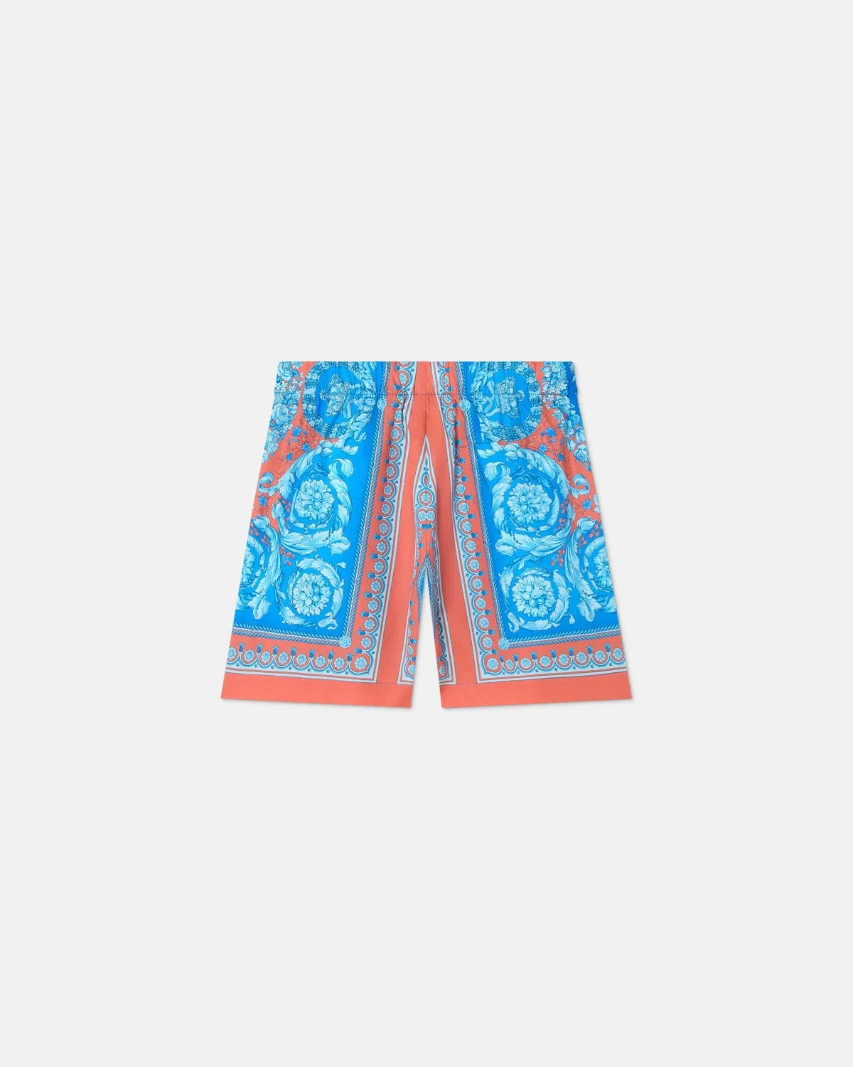 Детские шорты из хлопкового поплина с принтом VERSACE, голубой — фото 3