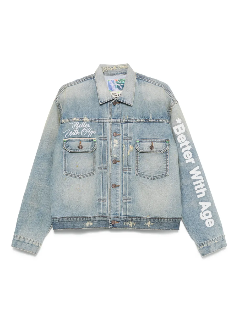 

Джинсовая куртка с вышивкой Better with Age, синий