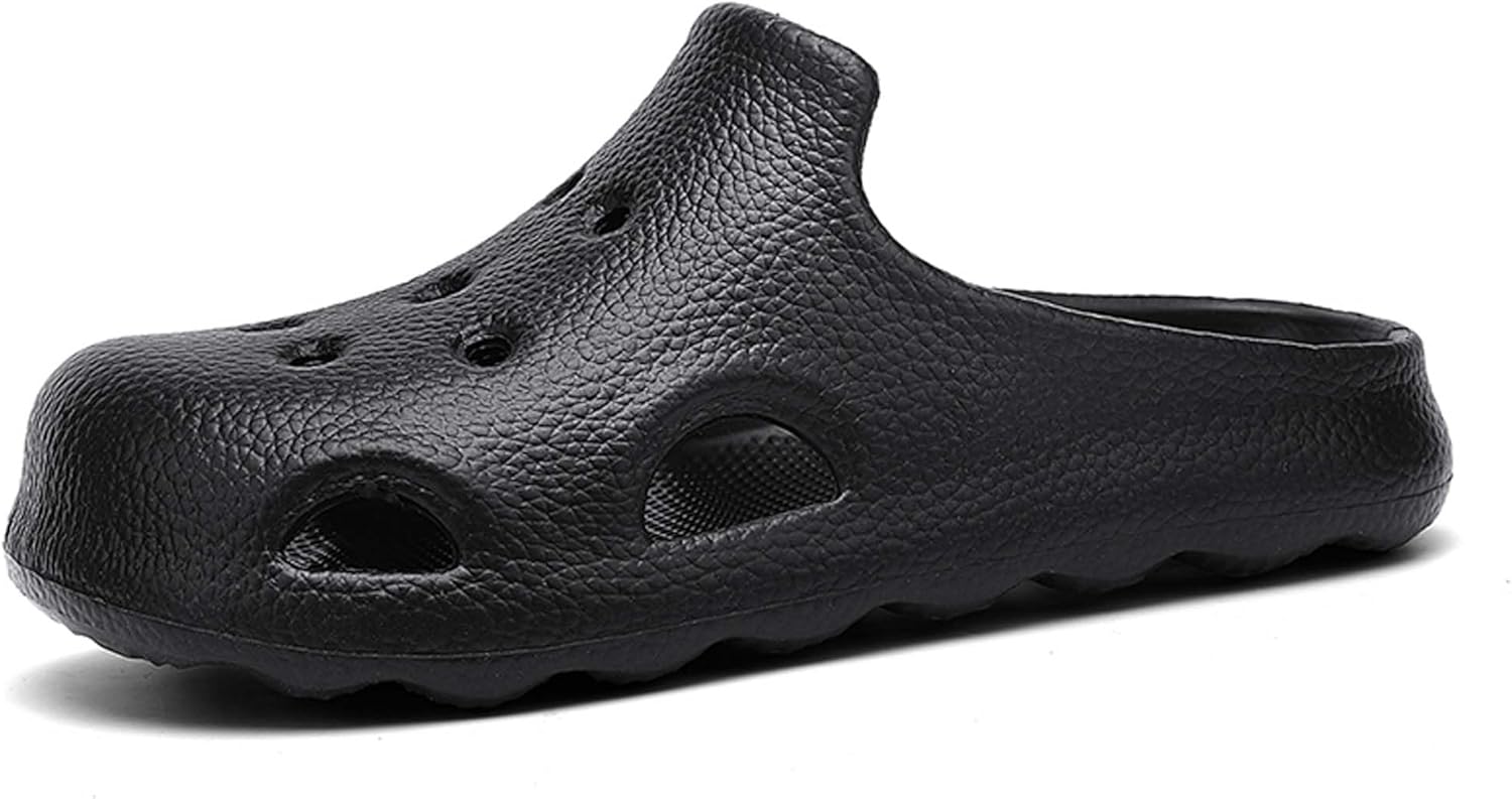 

Мужские сабо для сада с поддержкой свода стопы, набор мюлей, противоскользящие, быстросохнущие пляжные сандалии, тапочки для душа, удобная обувь для улицы с мягкой подошвой Generic, черный