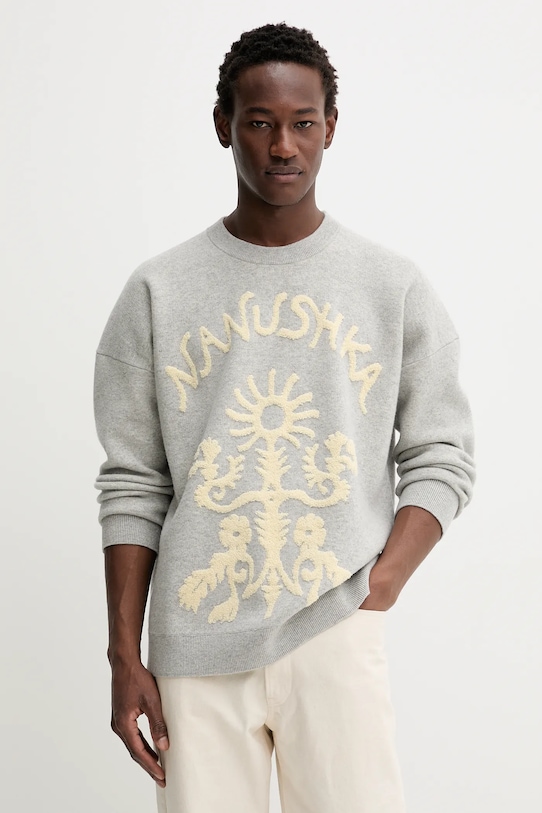 

Свитер из смесовой шерсти Nanushka, серый