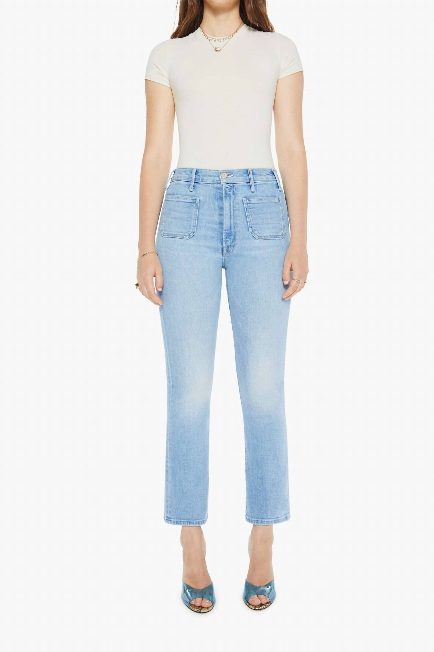 

Джинсы Hustler с накладными карманами до щиколотки Mother, Tune In Tune Out