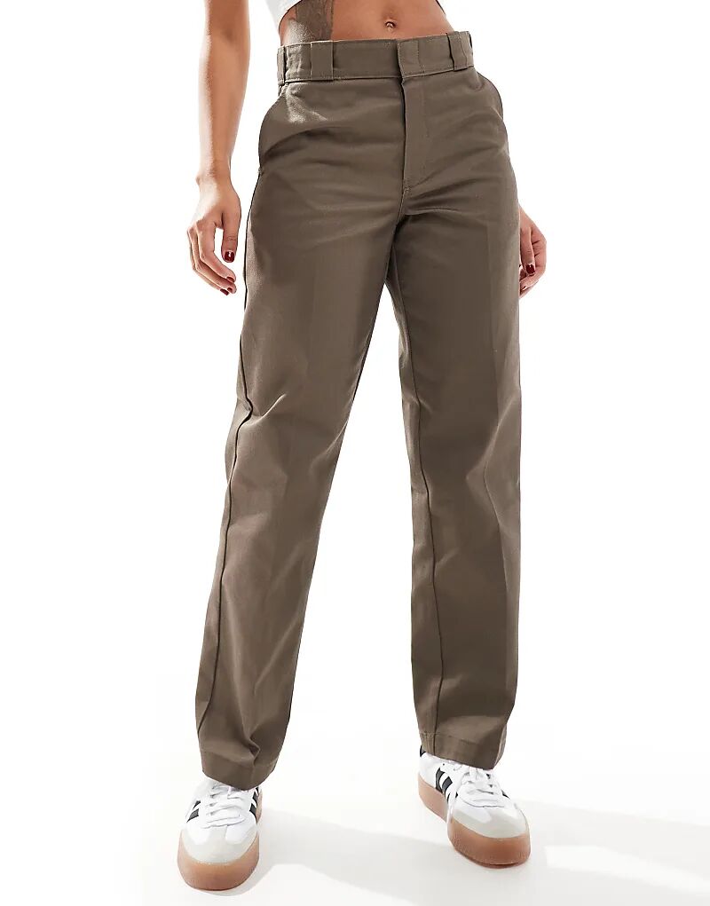 

874 брюки прямого кроя коричневого цвета Dickies
