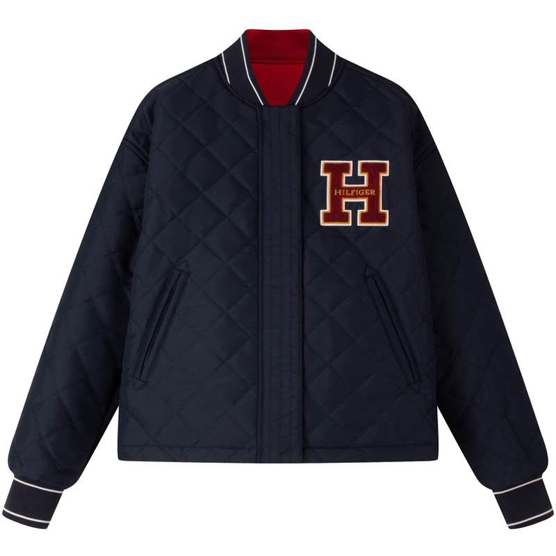 Tommy Hilfiger Пуховик женский новогодний, Red/Navy Blue XMP — фото 3