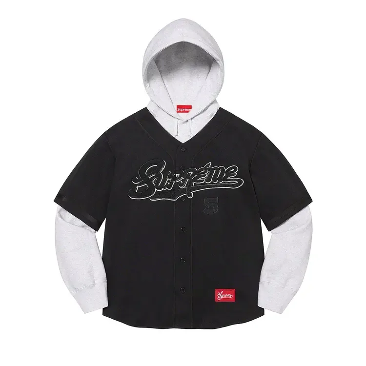 Толстовка с капюшоном Supreme Baseball Jersey 'Black'