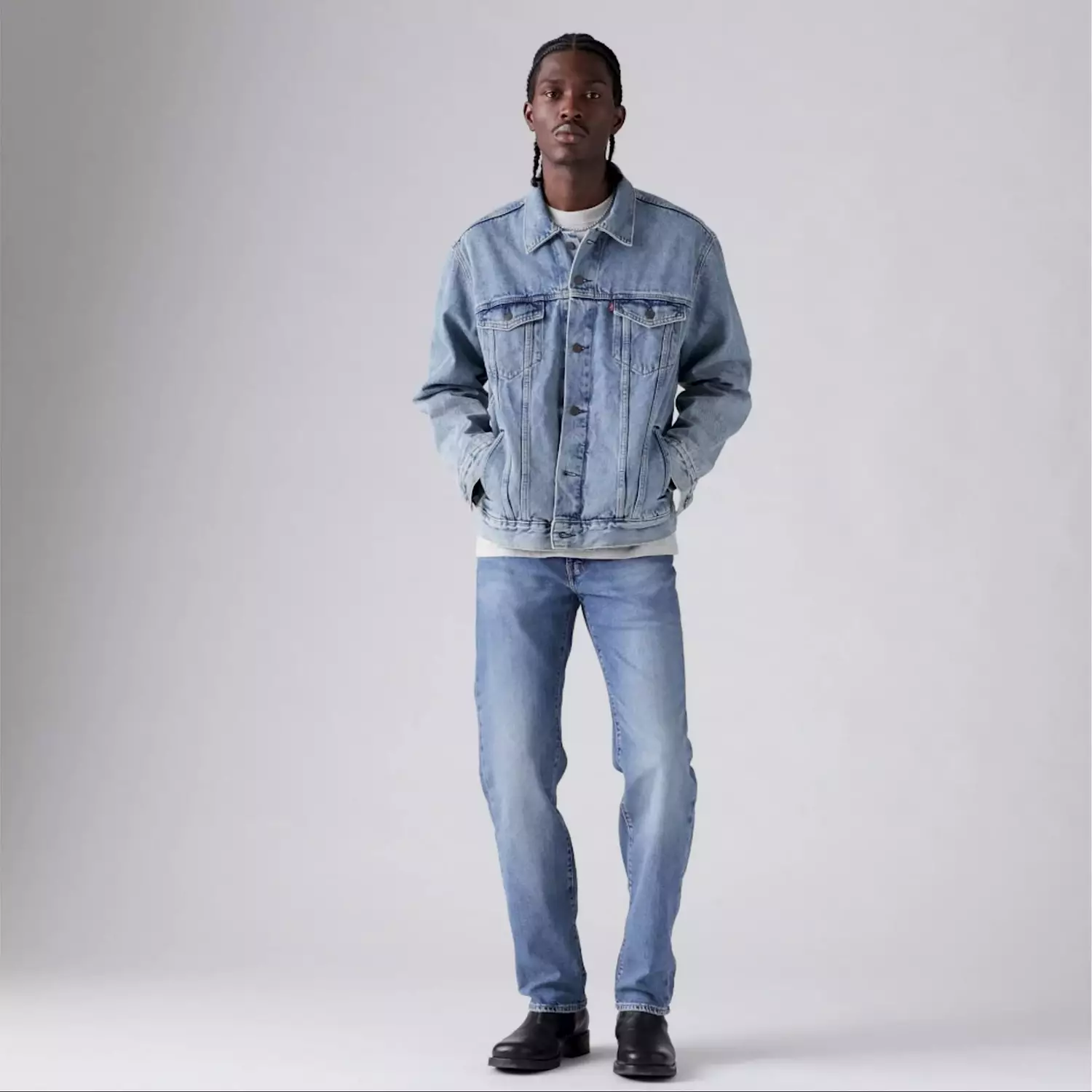 Мужские джинсы прямого кроя 514 Levi's, цвет Loud Opinions - Dark Wash - Stretch — фото 4