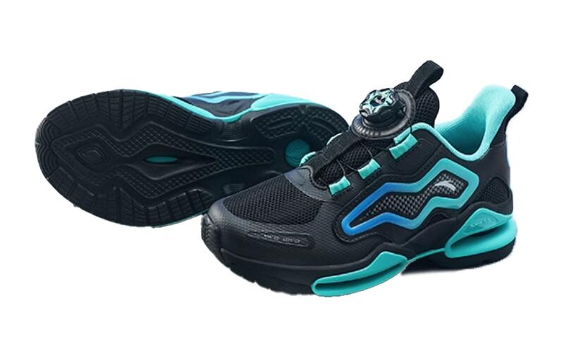 Детские кроссовки GS Low-top черные/флуоресцентные Aqua Green Anta Kids — фото 3