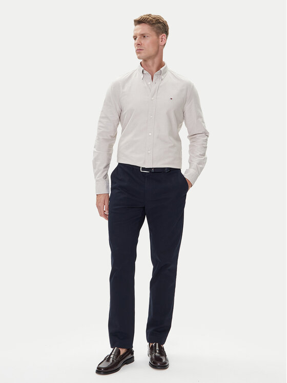 Рубашка regular fit Solid Heritage MW0MW35774 Tommy Hilfiger, бежевый — фото 2