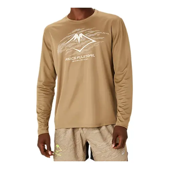 

Футболка ASICS Fujitrail Running Long Sleeves T-Shirt 'Oatmeal', бежевый