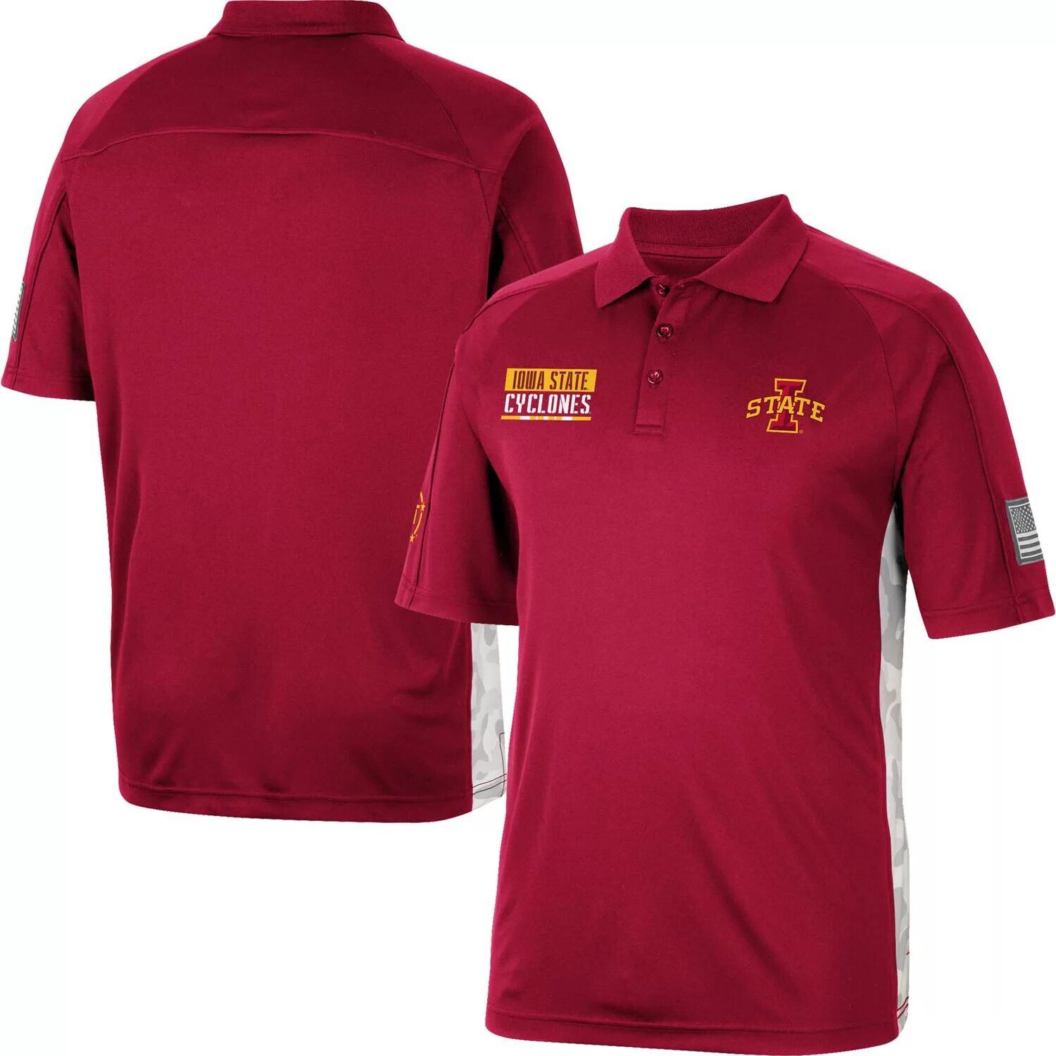

Мужское поло с камуфляжным принтом Cardinal Iowa State Cyclones OHT Military Appreciation Snow Colosseum