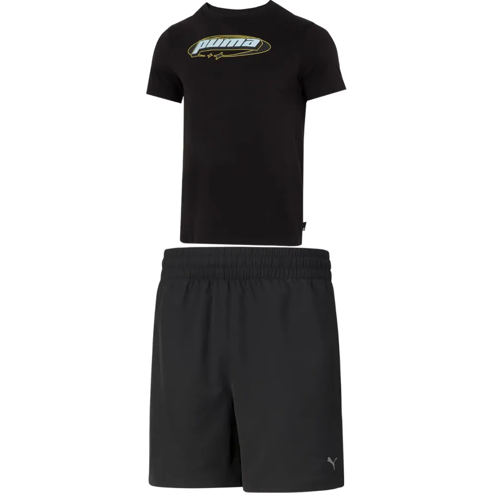 

Повседневный спортивный мужской спортивный костюм черный Puma, черный