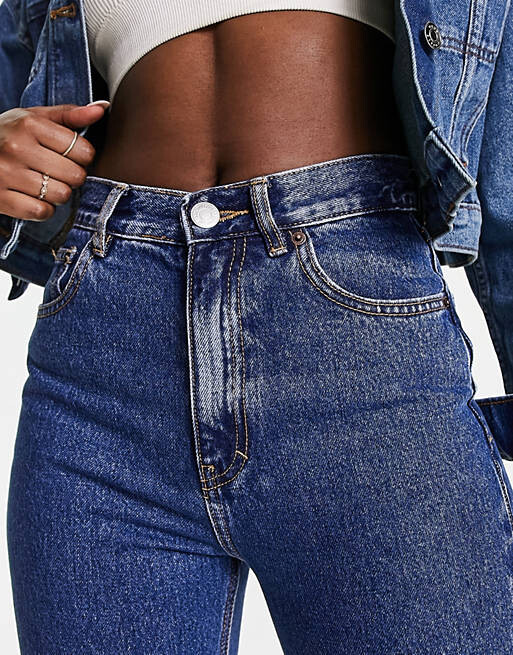 

Темно-синие джинсы с завышенной талией Pull&Bear