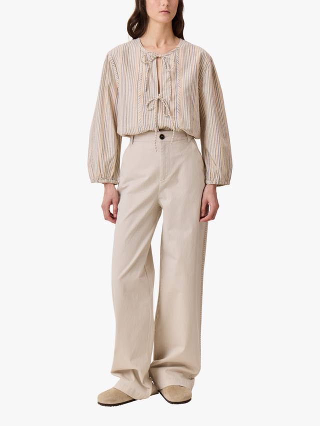 

Футболка Carsa с галстучной деталью и полосками из органического хлопка Leon & Harper, Multi