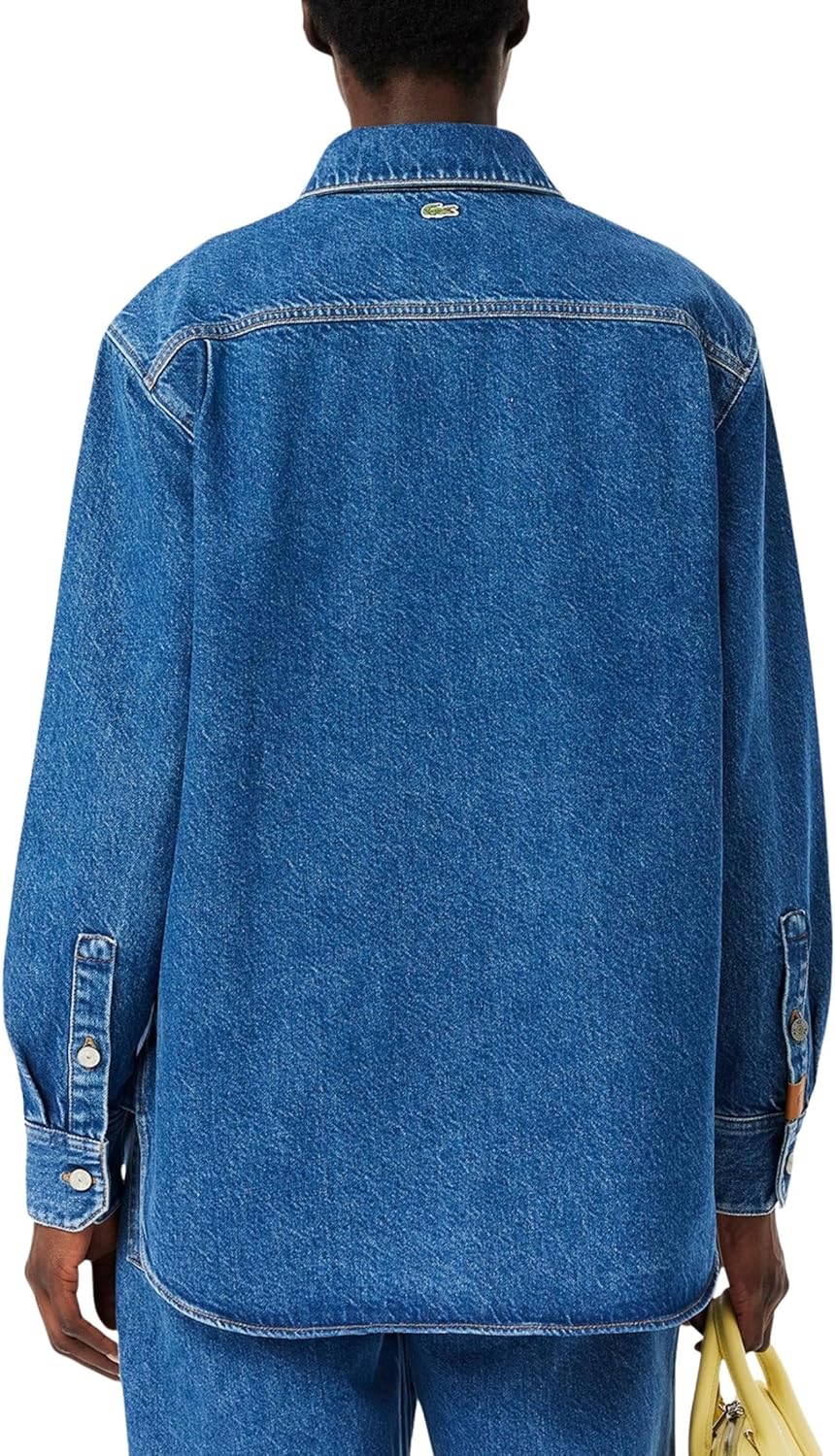 Рубашка джинсовая Lacoste Medium Blue свободного кроя — фото 3