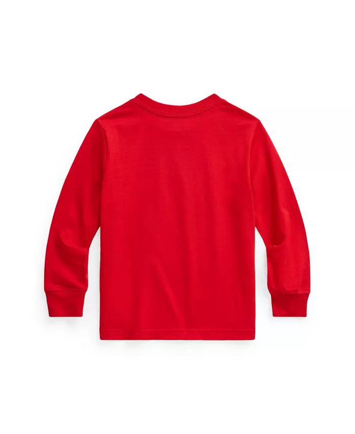 Футболка с длинным рукавом для малышей и мальчиков Jersey Polo Ralph Lauren, красный — фото 2