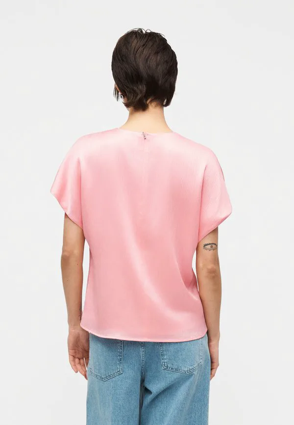 Плиссированная блузка с фурнитурой Calvin Klein, Aloha Pink — фото 3