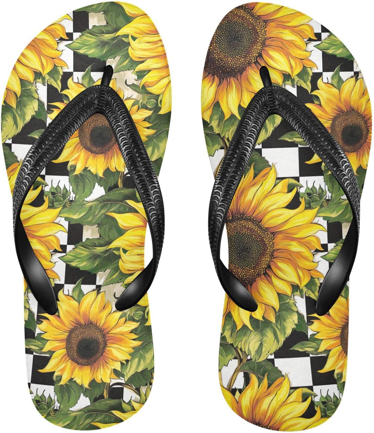 

Женские и мужские пляжные шлепанцы с подсолнухами KFBE, летние повседневные сандалии для душа 20858946, Sunflower