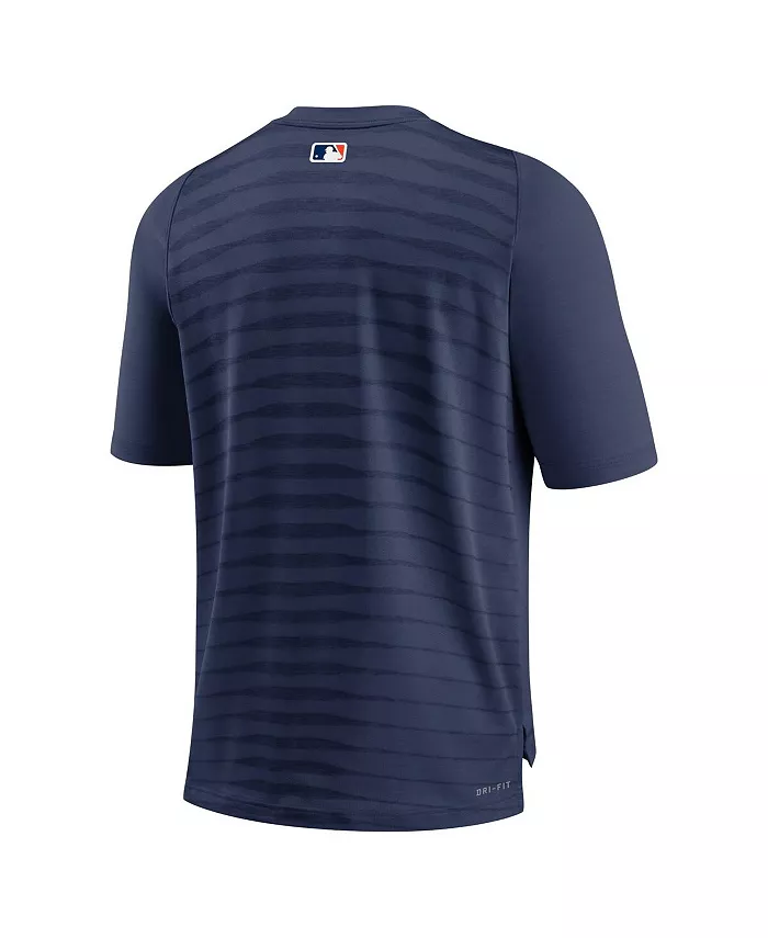 Мужская футболка Houston Astros Authentic Collection Pregame Raglan Performance V-Neck в синем цвете Nike — фото 4