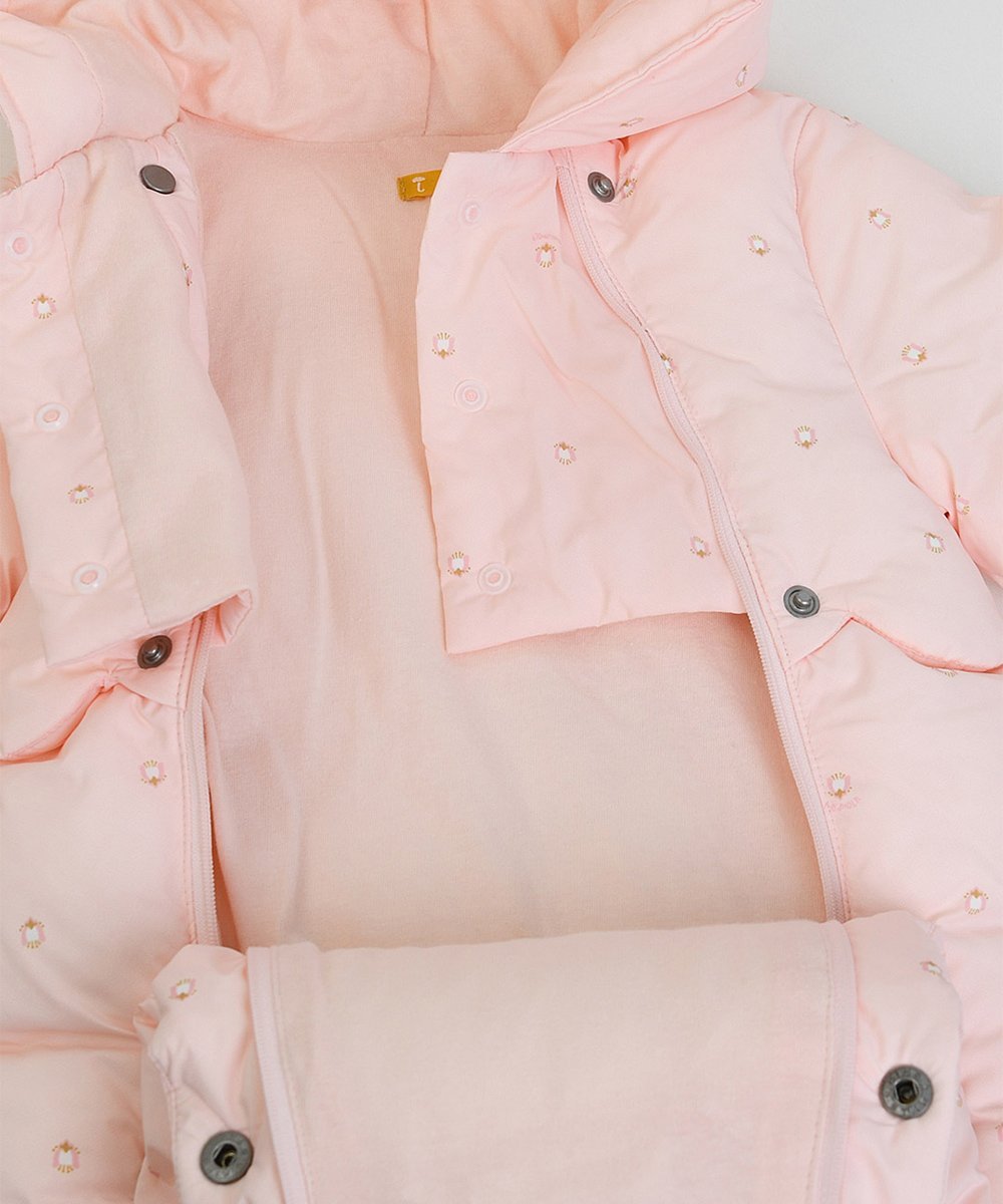 Утепленный комбинезон с капюшоном и принтом по всей поверхности Moimoln, Light Pink — фото 4