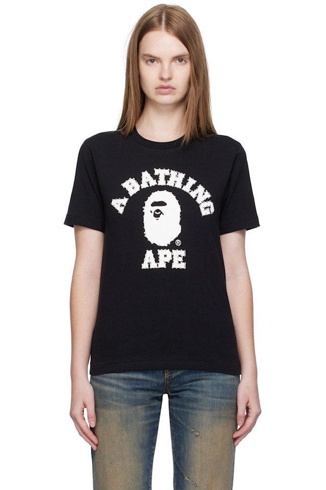 

Футболка колледжа «Кристаллический камень» Bape, черный