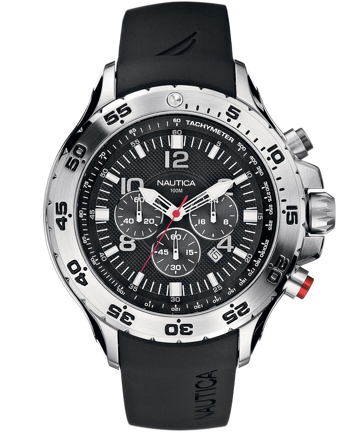 

Мужские часы N14536G NST Chrono с черным полимерным ремешком Nautica