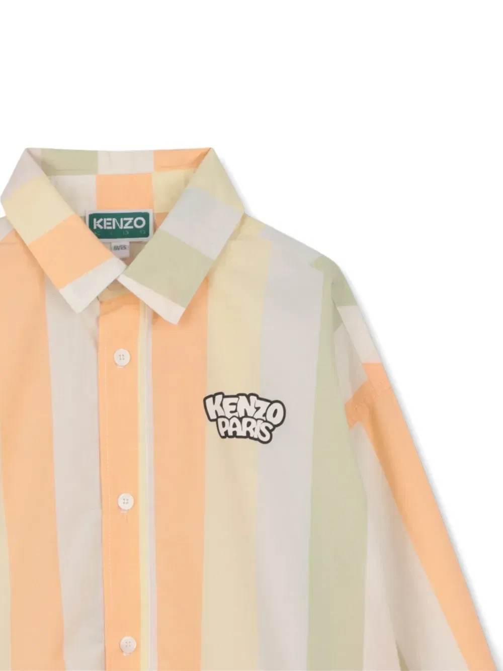 Рубашка в полоску Kenzo Kids, бежевый — фото 3