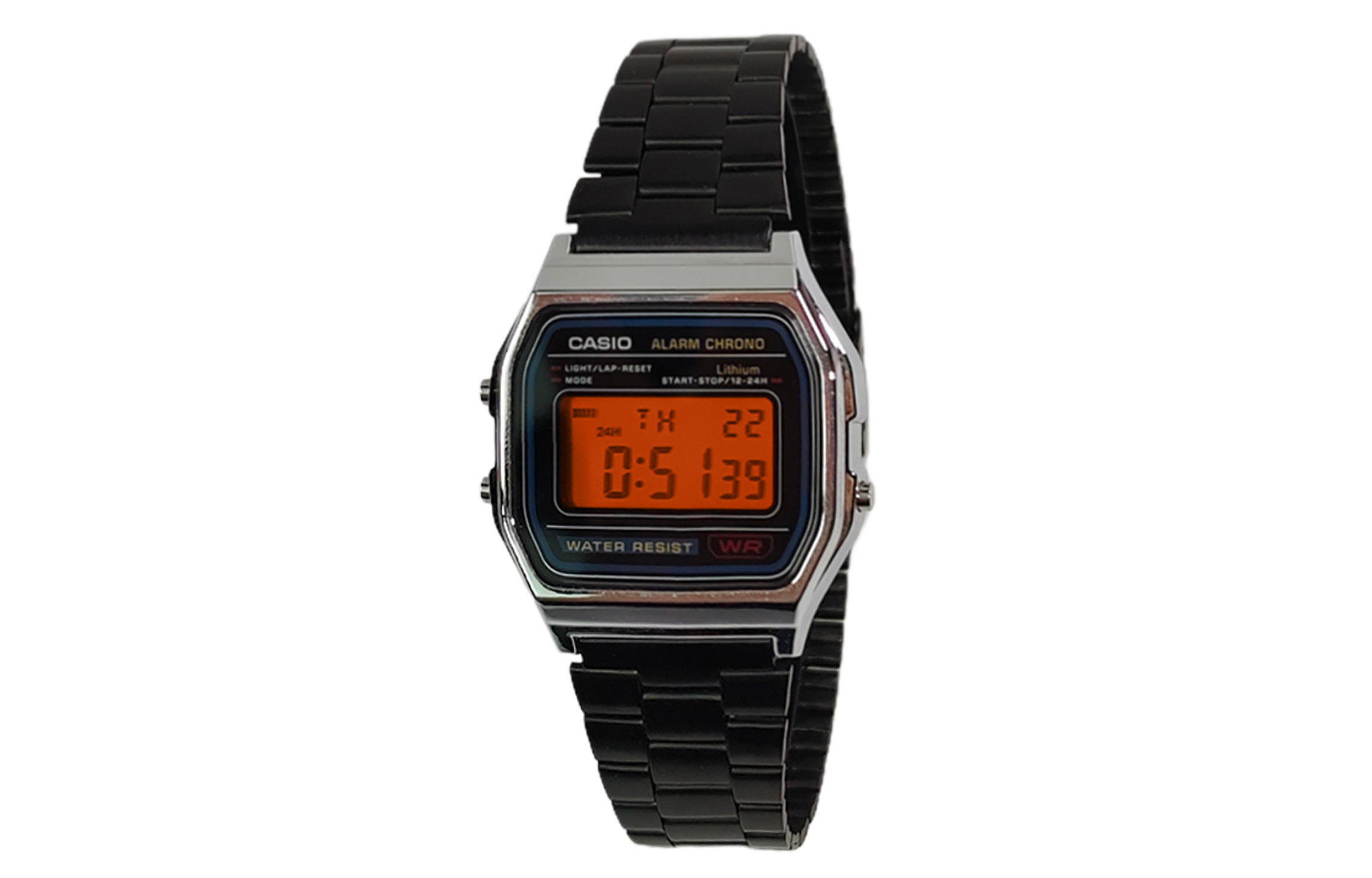 

CASIO Кварцевые часы унисекс с черным циферблатом на стальном браслете