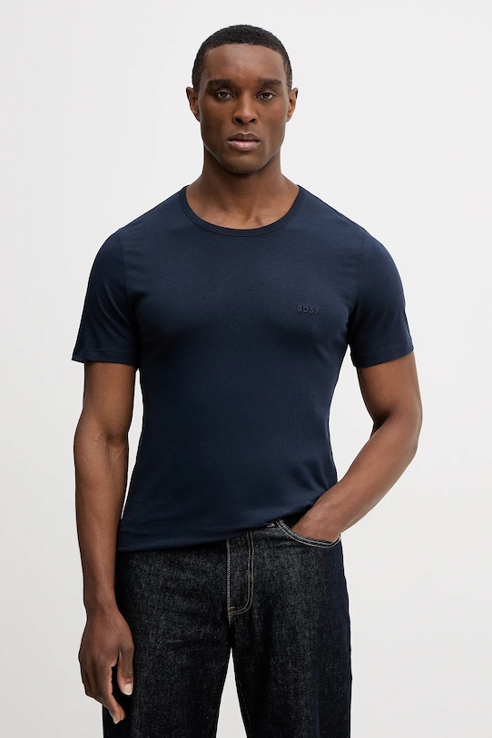 

Хлопковая футболка tshirtrn 3p classic 3-pack BOSS, синий