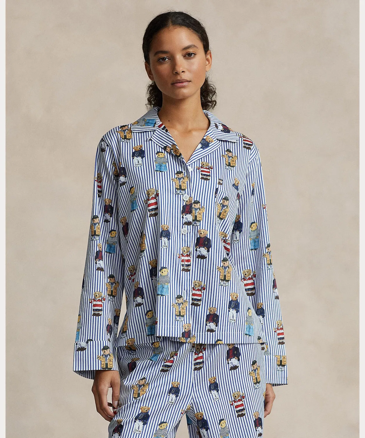 Пижамный комплект с длинным рукавом Polo Bear Ralph Lauren синий — фото 3