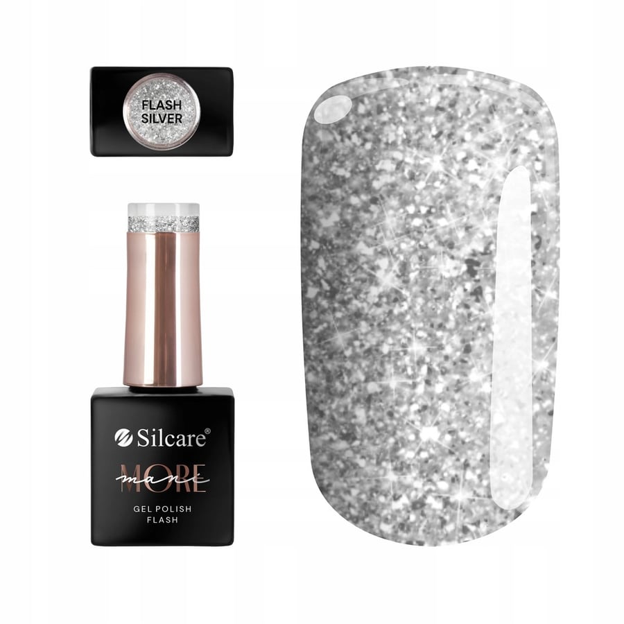 

Гибридный лак для ногтей maniMORE Flash Silver 10 г для ногтей Silcare