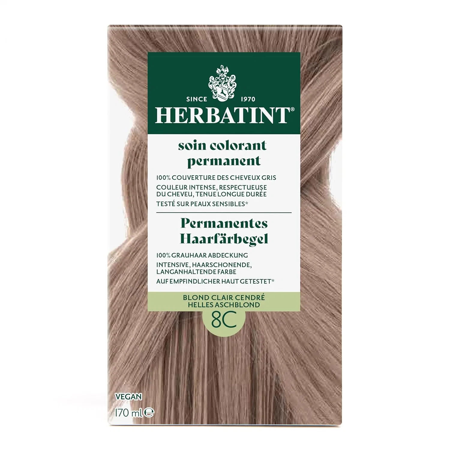 Перманентная краска для волос «8C Light Ash Blonde» от Herbatint Herbatint, 8C Light Ash Blonde — фото 2