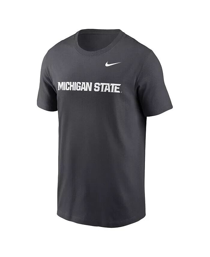 Мужская футболка Michigan State Spartans Primetime Evergreen с надписью Nike, серый — фото 3