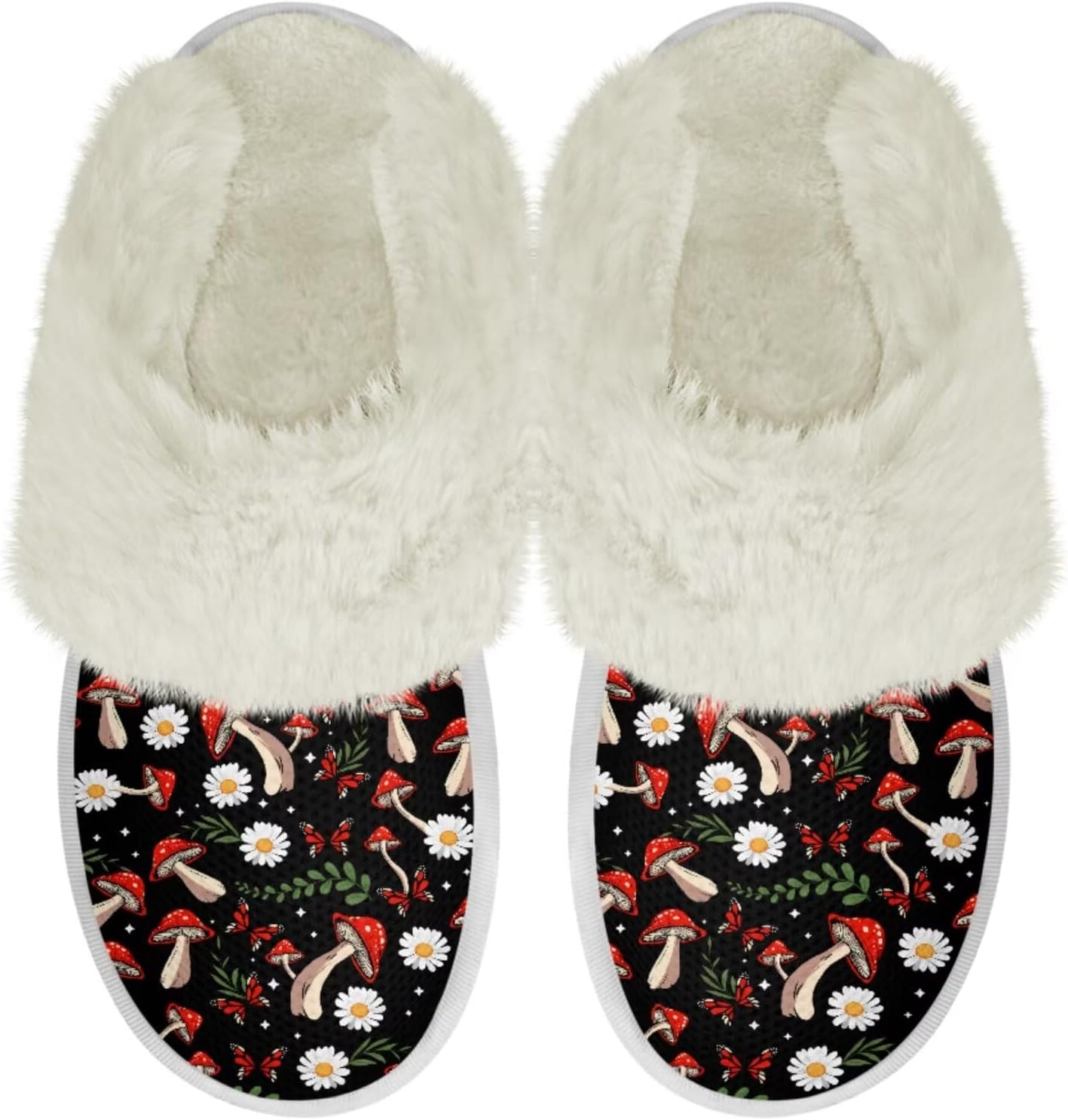

Унисекс пушистые тапочки мягкие уютные зимние домашние тапочки для женщин и мужчин, легкие тапочки для пары, теплые домашние обувь Chririnla, Daisy Flower Mushroom